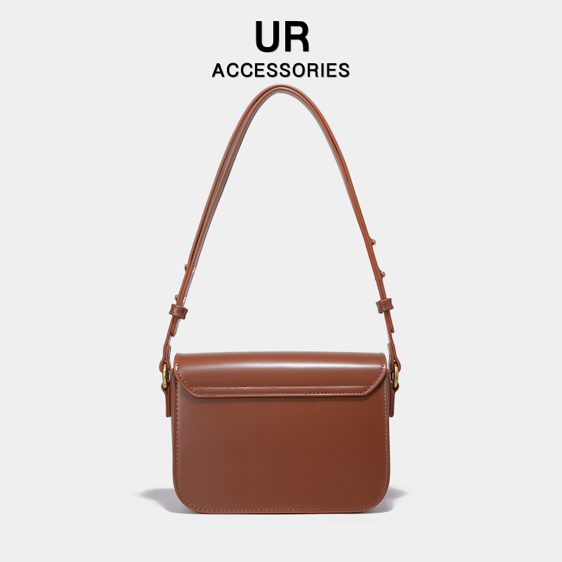 2025 New Women's Design Style Small Square Soft Leather Metal Buckle Commuting Shoulder Crossbody Tofu Bag fashion Designer