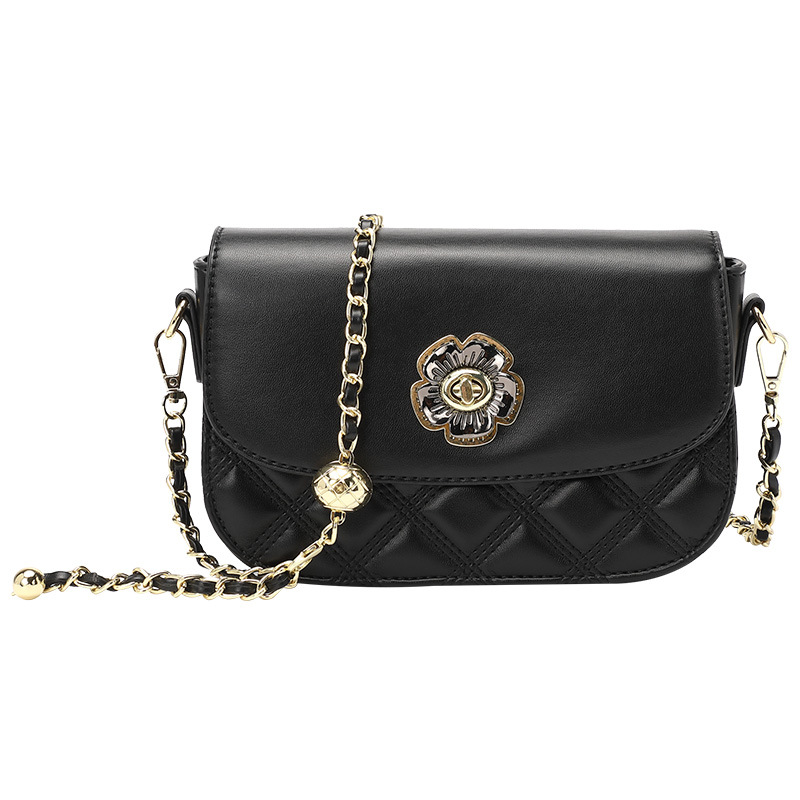 2025 New Daily Versatile Milk Box Single Shoulder Crossbody Soft Leather Camellia Women's Chain Bag fashion Designer