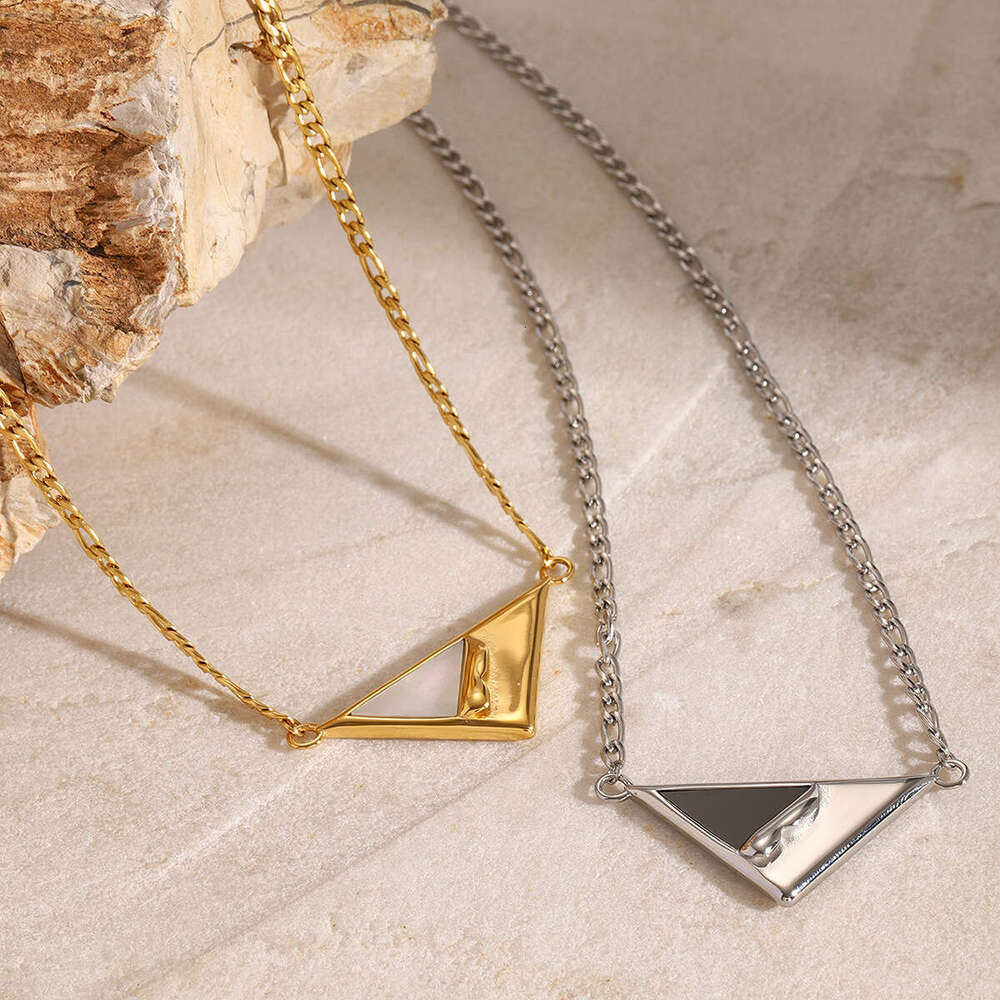 DH collections 2025 Autumn: Women's Ins - style Stainless - steel Shell - inspired Geometric Necklace