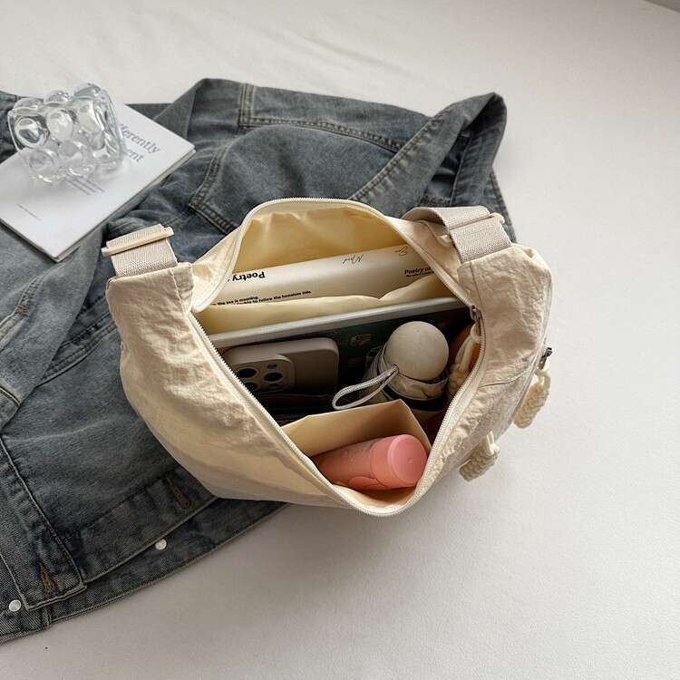 2025 New Ins Style Nylon Wrinkle Tote Crossbody Dumpling Large Capacity Daily Commute Casual Single Shoulder Women's Bag