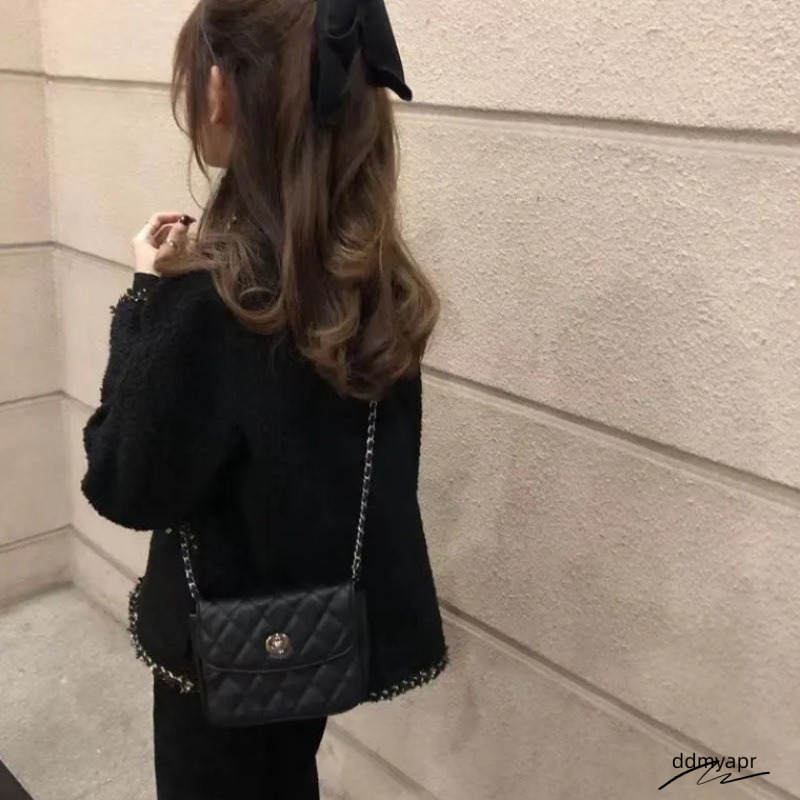 ddmyday New Design 2025 Light Mature French Coat For Women, A Niche New Autumn Winter Fashion Style, Slimming, Casual And Versatile Tweed Free Shippin