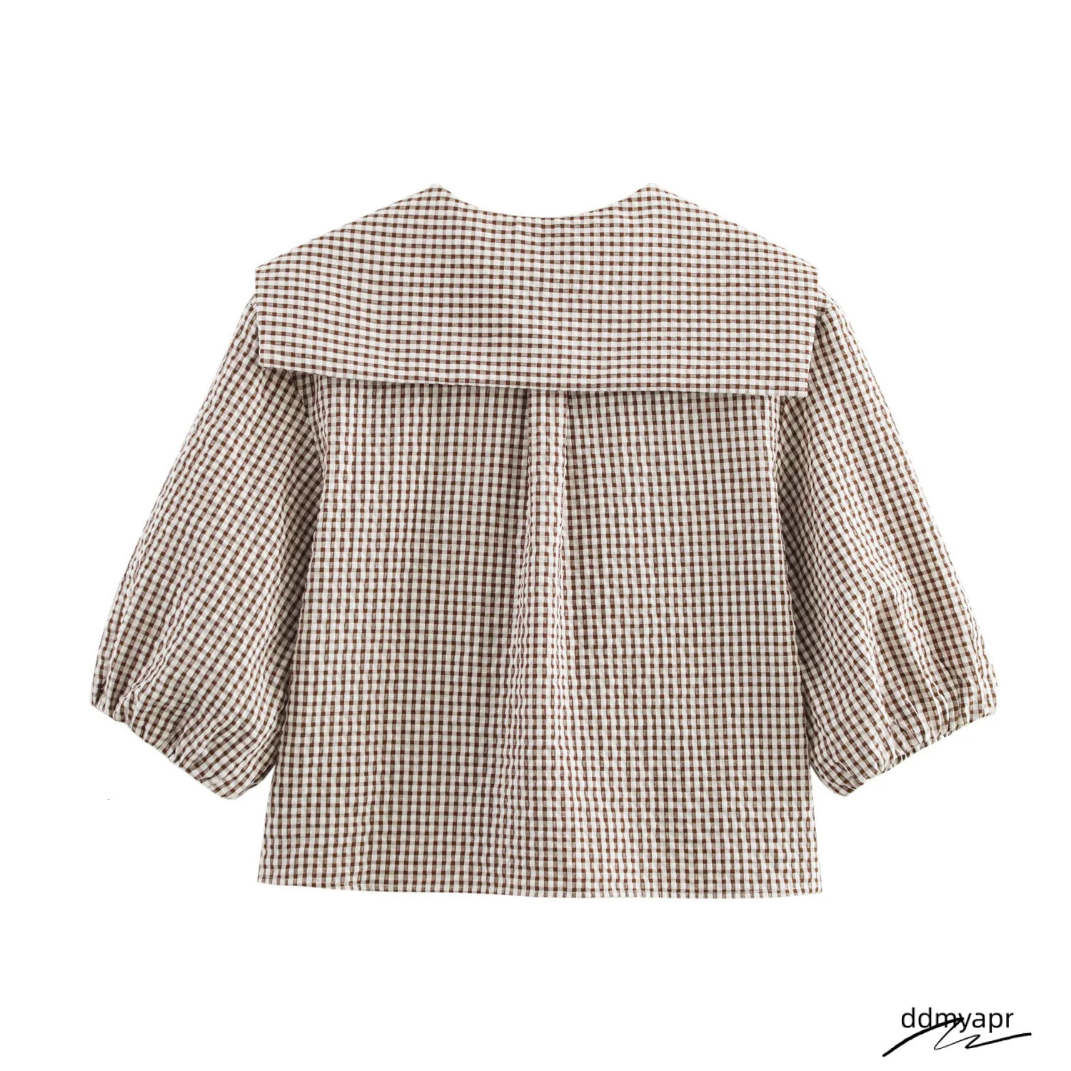 Womens Red Plaid Blouse - Fashionable Turn Down Neck Top For Ladies, Comfortable And Stylish ddmyday ddmyday ddmyday ddmyday