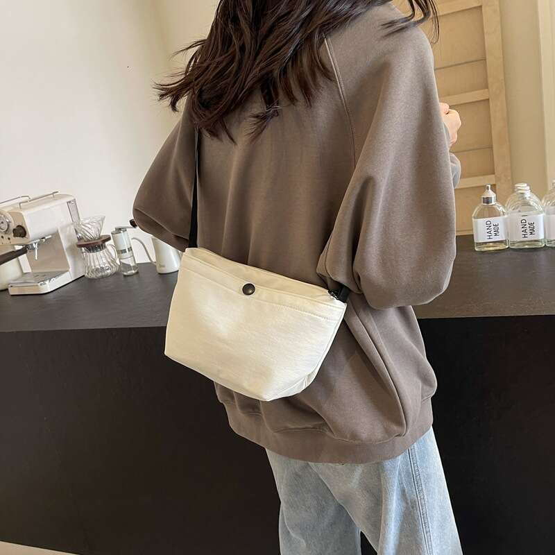 Solid Color Casual Versatile Small Crossbody Portable Simple Coin Purse Phone Single Shoulder Diagonal Canvas Bag