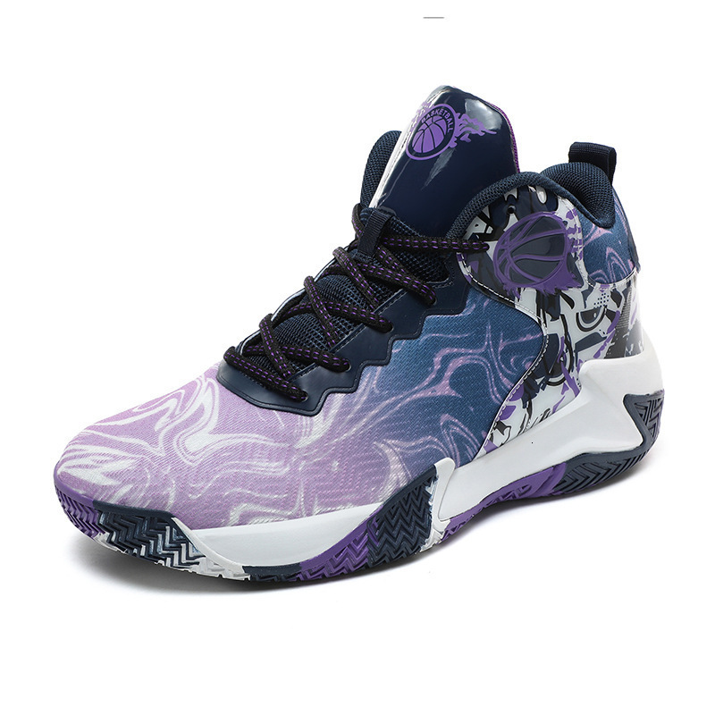 Men's Sneakers Teenagers Real Combat Large Size Breathable Mesh High-top Basketball Shoes