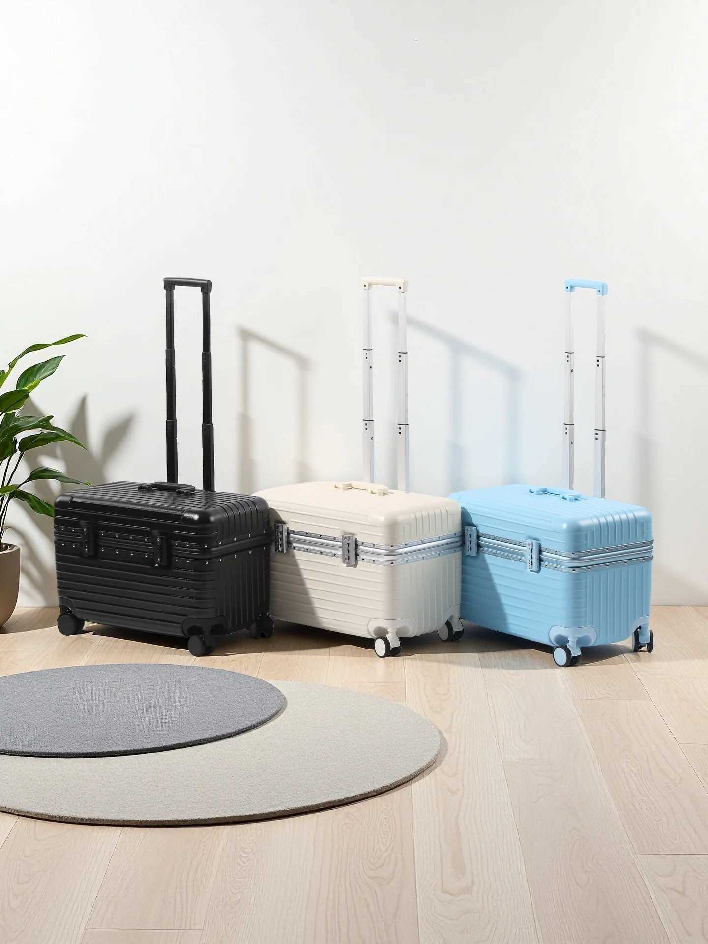 20Inch Aluminum Alloy Frame Suitcase ABSPC Material Open Upper Cover Boarding Case TSA Customs Password Lock Universal Wheel Z250905