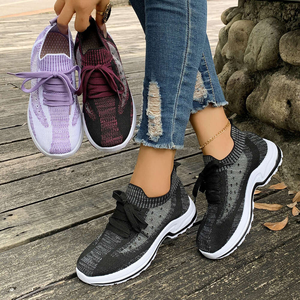 2025 New Flyknit Couple Style Breathable Casual Women's Shoes Designer Shoe Soft Sole Lightweight Hot