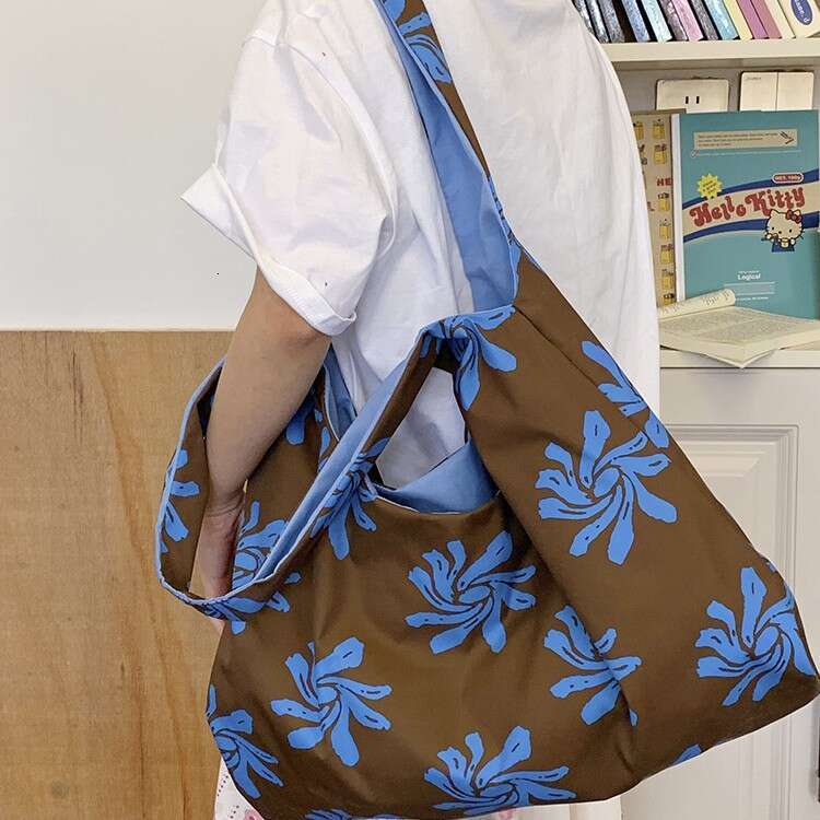 Spring and Summer Lazy Casual Orchid Large Capacity Tote Niche Korean Style Vest Canvas Shoulder Women's Bag