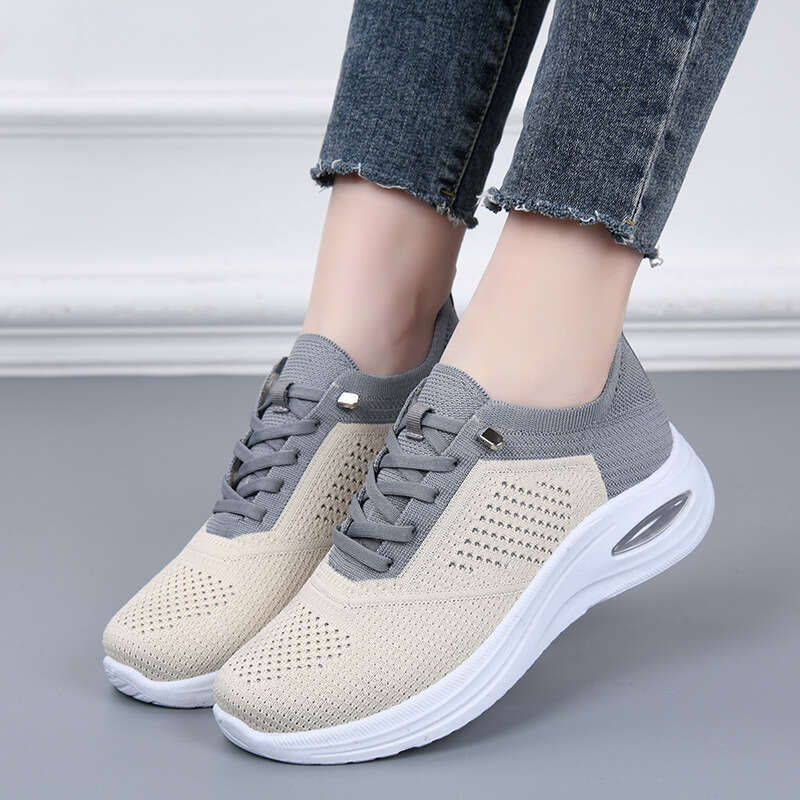 Thick-Soled Sports Casual Women, Flyknit Designer Shoe Breathable Mesh Air-Shake Shoes, Trendy New Style Shoes for Women