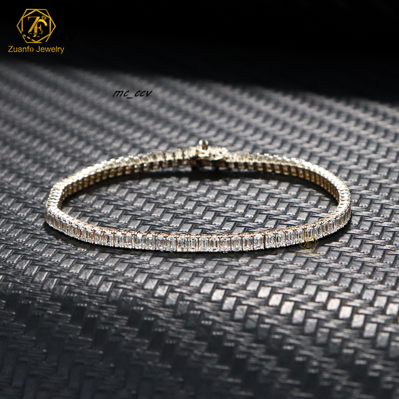 Customized Lab Diamond Tennis Chain Bracelet 10K 14K Yellow Gold Lab Grown Diamond Tennis Bracelet for Women Men
