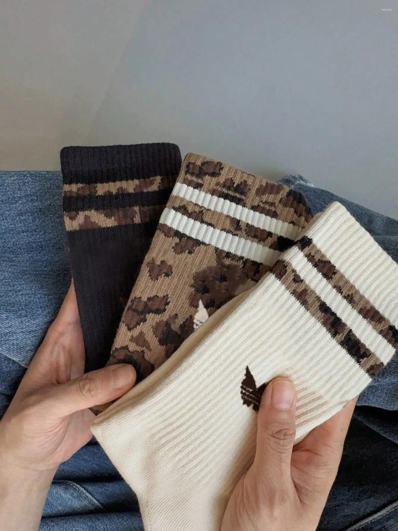 Women Socks 3 Pairs Of Women's Cheetah Print Personality Crew Socks: Stylish Camouflage Leopard Sports