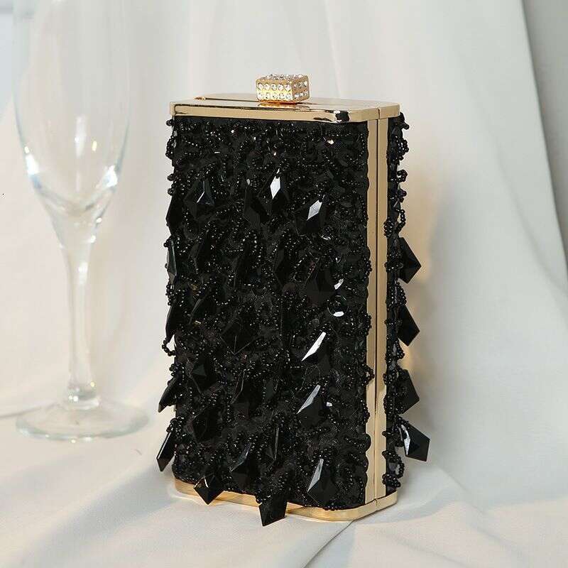 Women's Evening Bags Vintage Handmade Beaded Dinner Vertical Small Square Bag Banquet Dress Handbag For Women