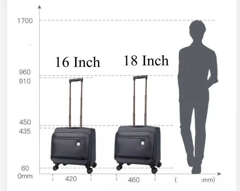 Men travel trolley suitcase 16 inch Rolling suitcase 18 inch Oxford Rolling Cabin suitcase Underseat luggage Suitcase Bags Z250905