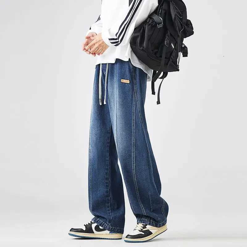 Mens Fashion Wide Leg Casual Jeans Basic Vintage High Quality Pants New Straight Leg Outside Denim Trousers Male Autumn Winter W250905