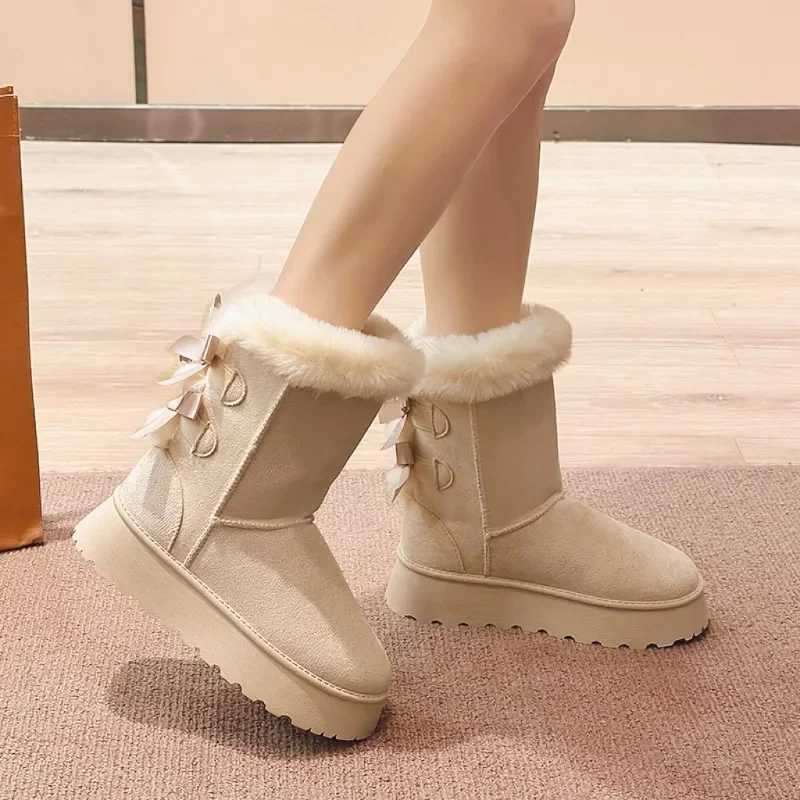 Womens Snow Boots 2024 Winter New Fashion Plush Platform Shoes Outdoor Warm Boots Women Shoes Bota Camurca Cano Longo L250905