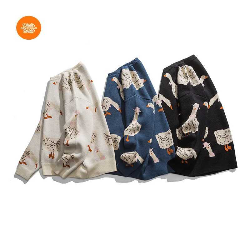 DAVIDSHAO Top Quality EU US Size Autumn Winter Cartoon Little Pattern Pullover Sweater Unisex Clothing Z250905