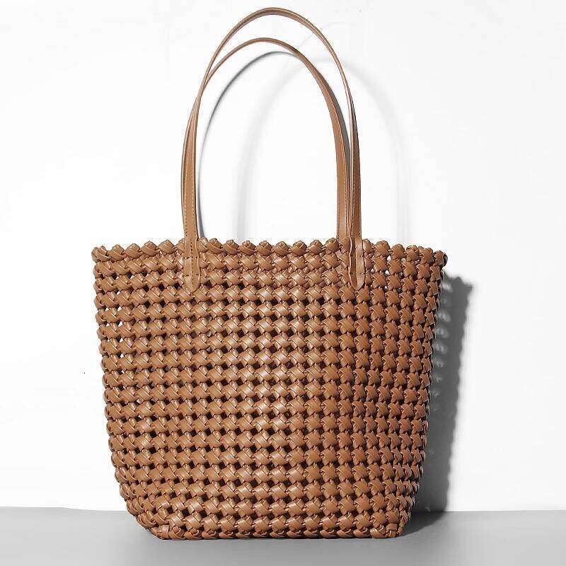Trend Hollow Out Fashion Handbags and Purses For Women Designer Shopper Shoulder Woven Ladies Tote Female's Beach Bag