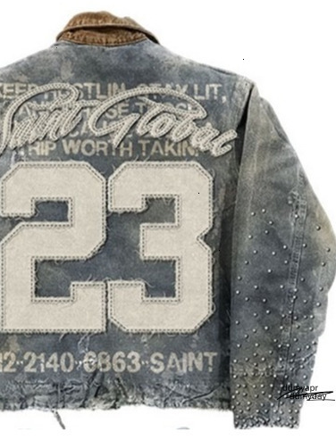 Streetwear Washed Denim Jacket Y2k Clothes Mens Hip Hop Letter Graphic Patch ddmyday Embroidery Blue Oversized Casual Coat 250729 Ddmyday