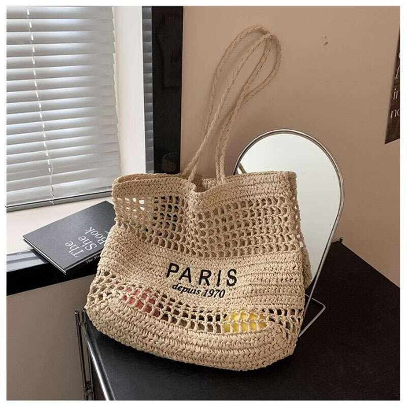 DHpet_wholesale Macrame Beach Bag with Letter Embroidery Large Vacation Tote Bag for Women Ins Style Shoulder Boho Summer Beach Purse