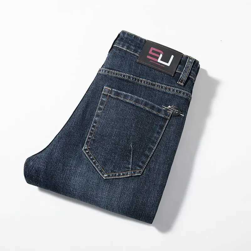 Autumn Winter High Quality Elastic Mens Jeans Cargo Slim Fit Denim Pencil Trousers Midweight Long PantsHighHigh jeans man W250905