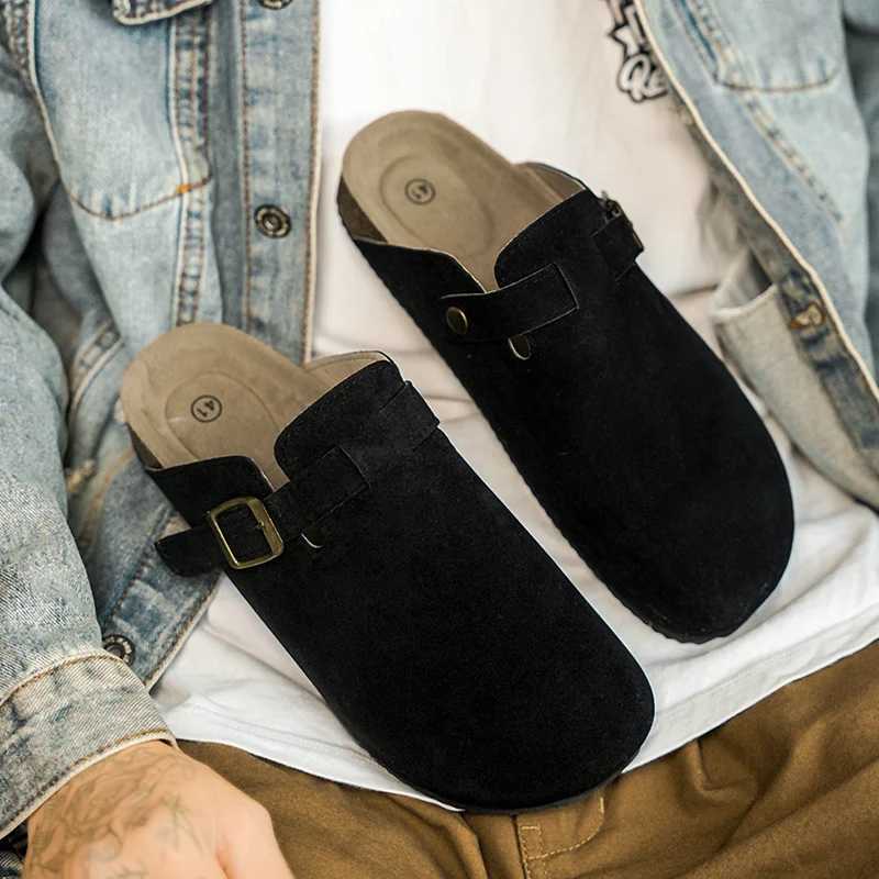 Mens and Womens 2025 New Summer Style Lazy SlipOn HalfDrag Baotou Couples Outer Wear NonSlip WearResistant Casual Shoes W250905