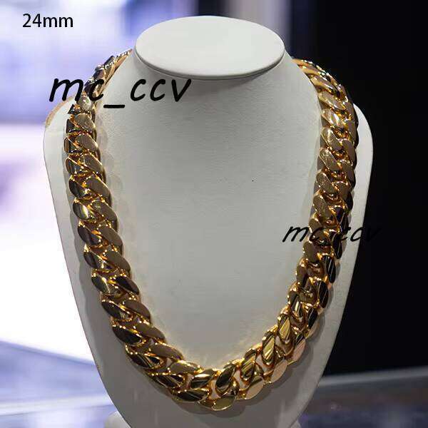 High Quality Gold Plated Sier Hip Hop Jewelry 24Mm Miami Cuban Chain Necklace