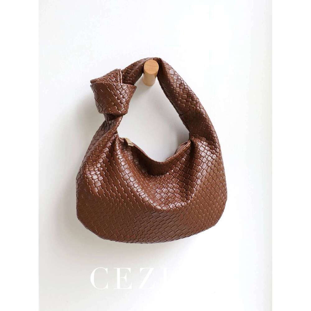 CEZIRA Women Classic Fashion Woven Emed Hobo Soft PU Vegan Leather Knotted Strap Small Top-Handle Shoulder Bag Casual Daily