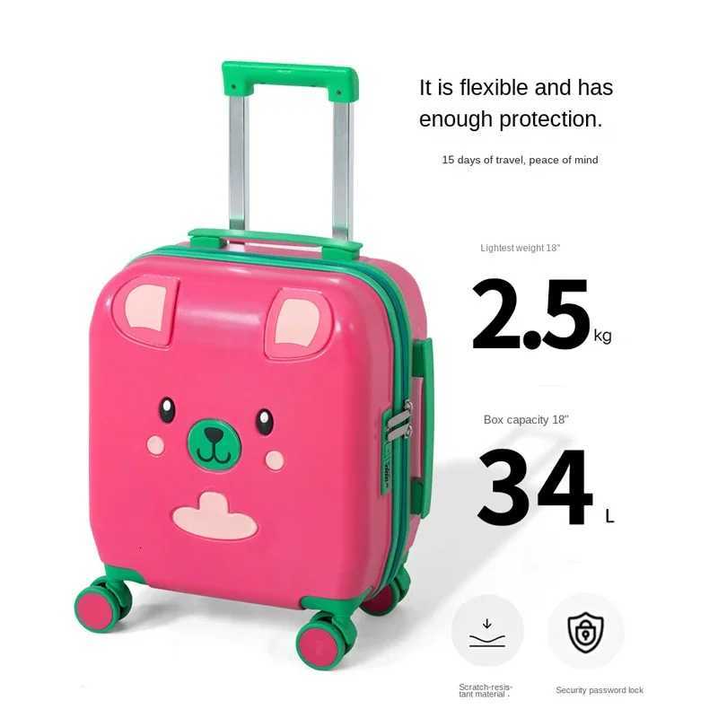 18 inch Luggage Travel SuiTCase Cartoon SuiTCase with Cup Holder Multifunctional Trolley Case with Wheels Boarding Box Z250905