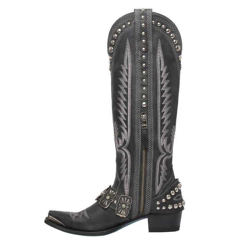 Autumn Winter New Knight Western Style Women's Competitive Cowboy Large Size Long Boots