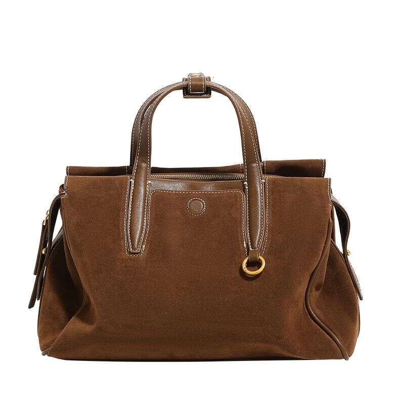 2025 New Large-Capacity Suede Handheld Boston Shoulder Commuter Bag Fashion Versatile Leisure Daily Simple Commuting Personalized