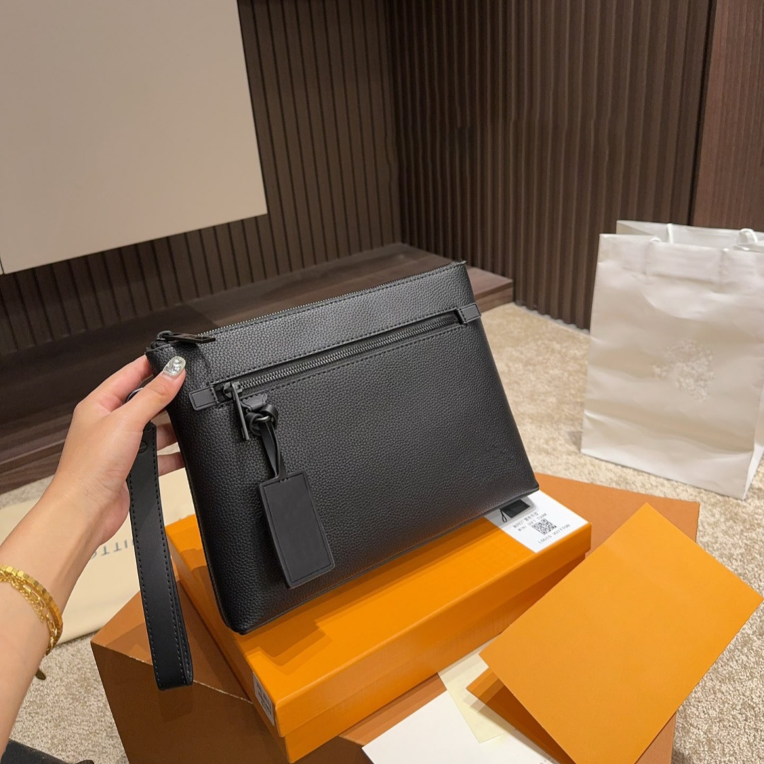 Men's Handbag Luxury purses zip Clutch Bag Designer pochette Men Women sac luxe Large Capacity Business Folder Bag