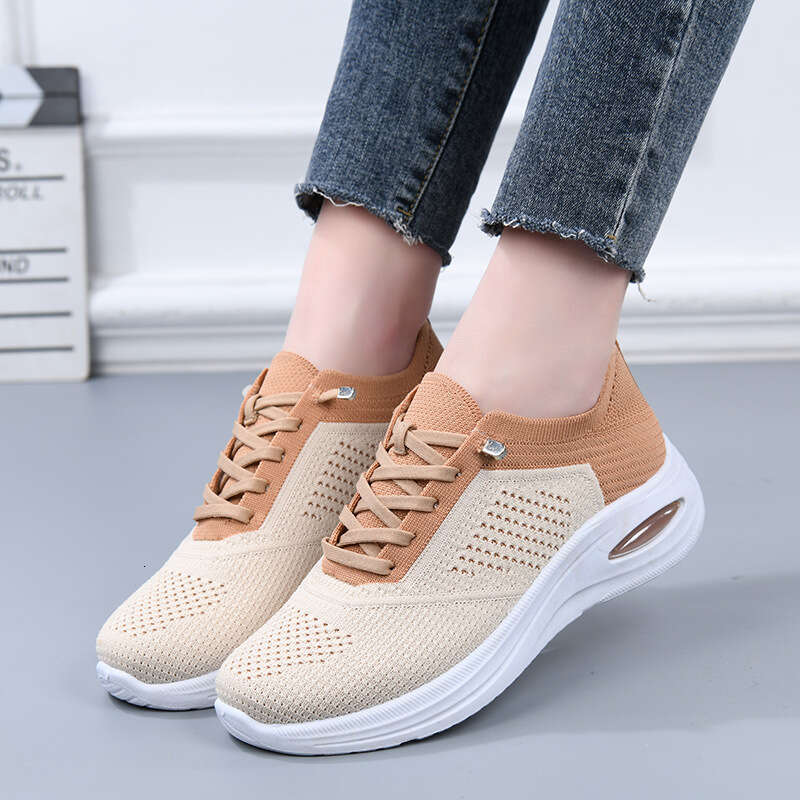 Thick-Soled Sports Casual Women, Flyknit Designer Shoe Breathable Mesh Air-Shake Shoes, Trendy New Style Shoes for Women