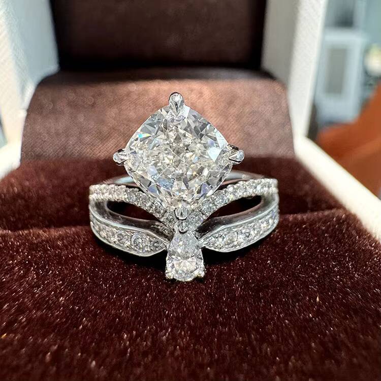 VOAINO IGI Certified 18K White Gold Custom Fine Jewelry CVD Lab Grown Diamond Rings for Women Ladies Engagement Wedding Gifts