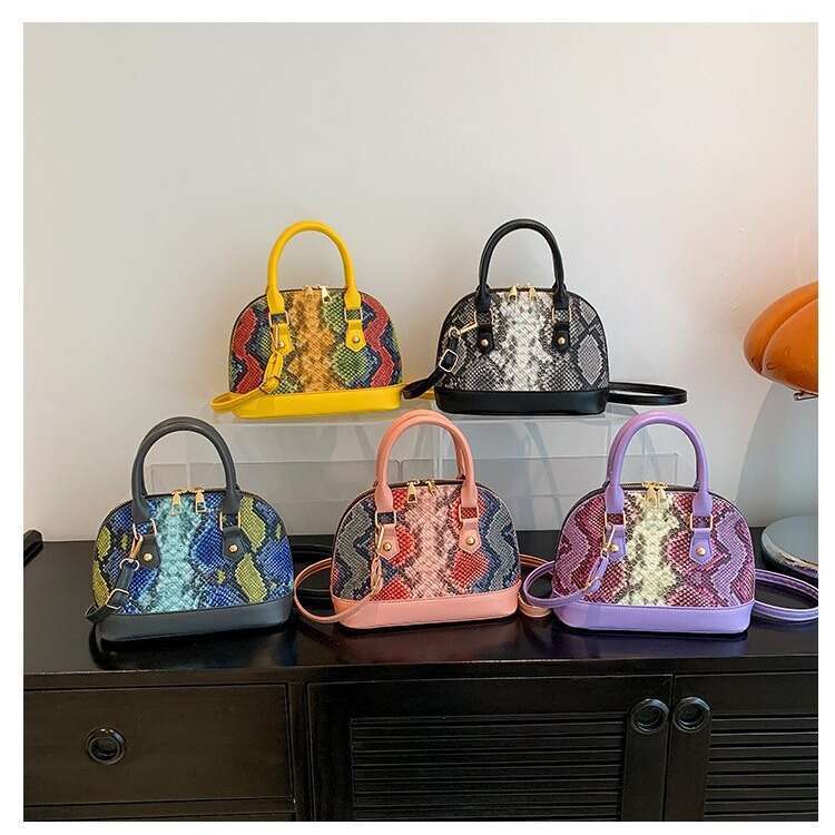 DHEssentials 2025 Women's Shell Bag, Macaron Colors, PU Crossbody Shoulder Handbag, Medium, Street Fashion, Spring Summer