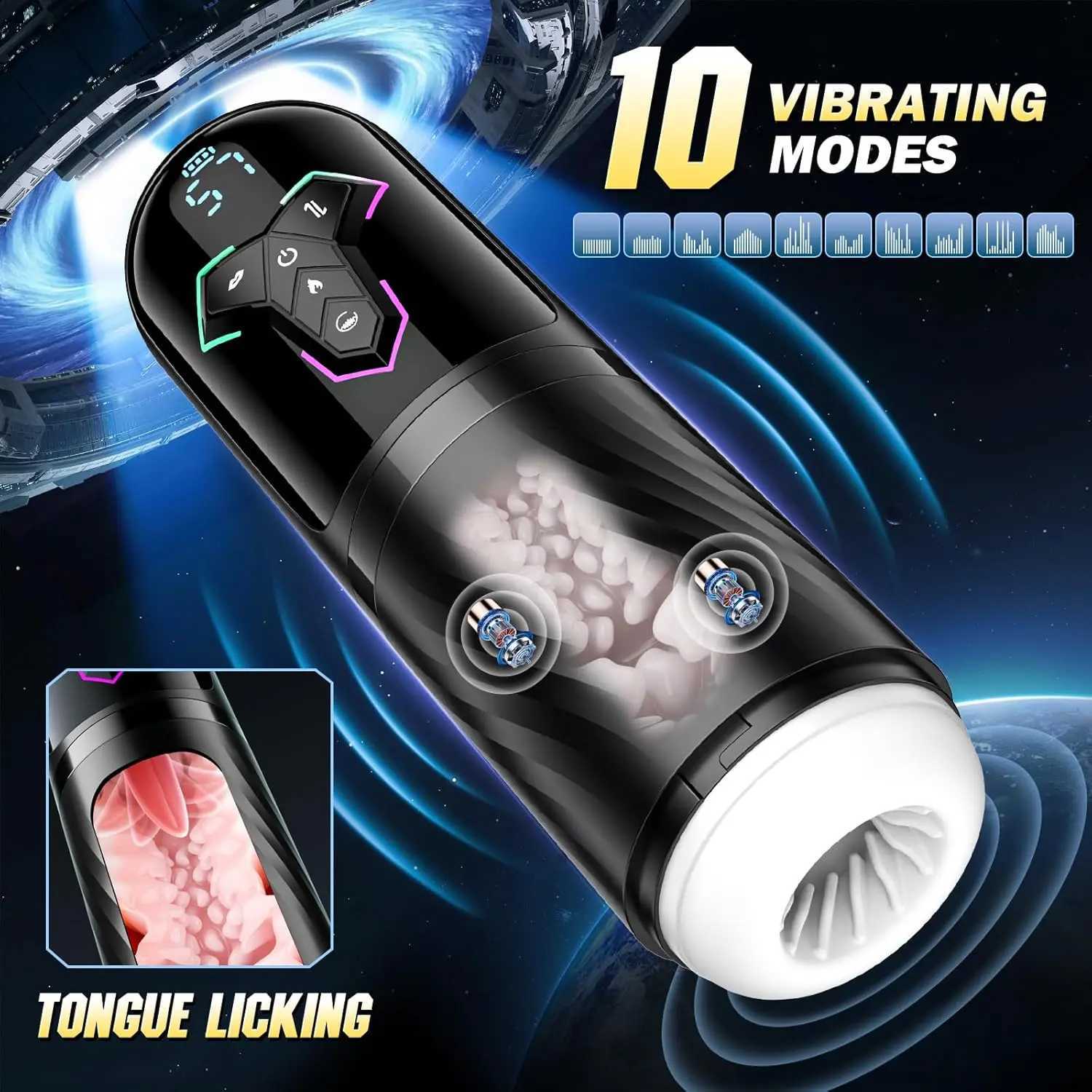 KUSHOR 4 IN 1 Automatic Telescopic Male Masturbator Heated Sucking Vibrating Masturbation Cup Penis Pump LCD Sex Toys for MenXJ250905