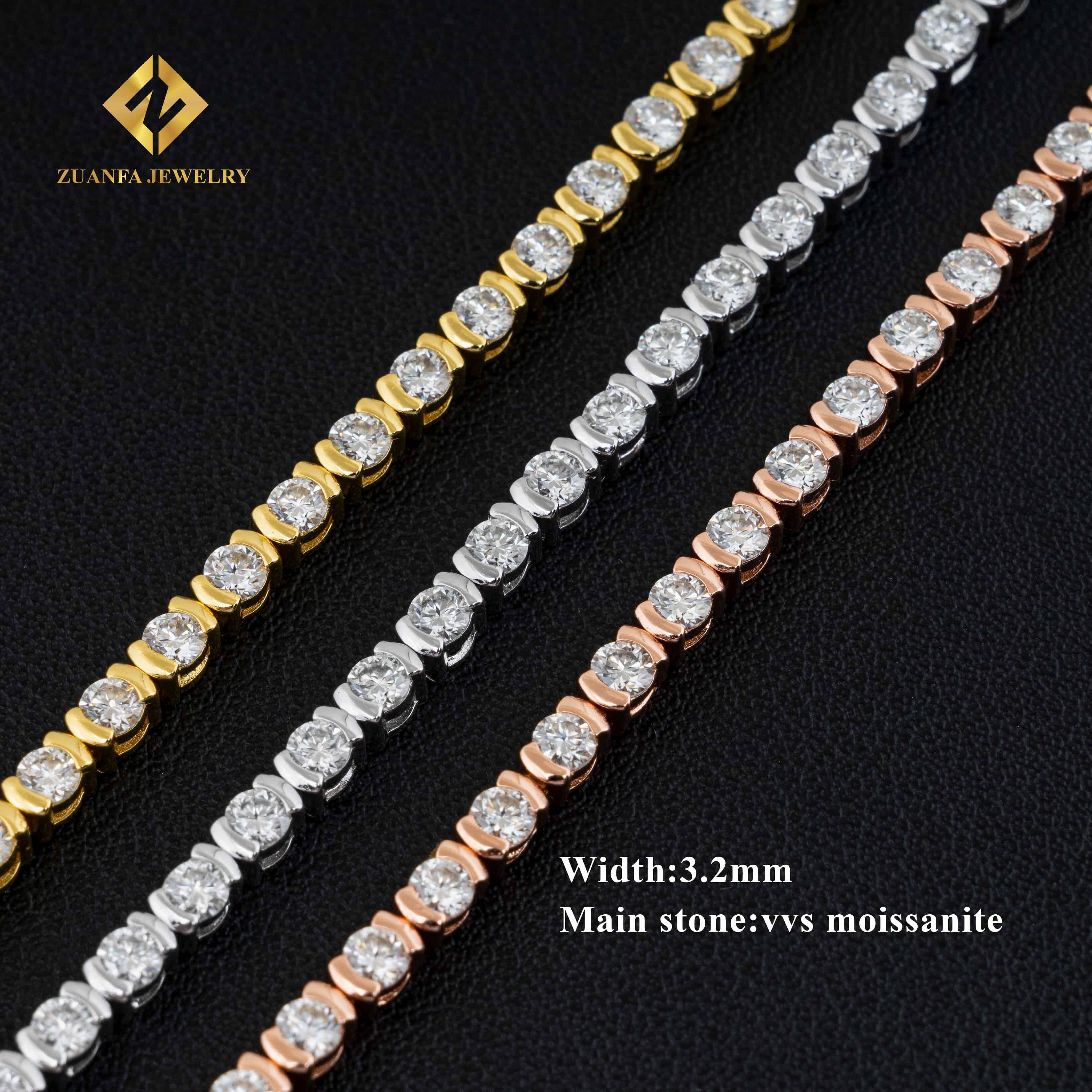 Tennis Chain Silver With Moissanite Diamond Good Price Good Quality Bracelet Fashion Diamond Women Bracelet