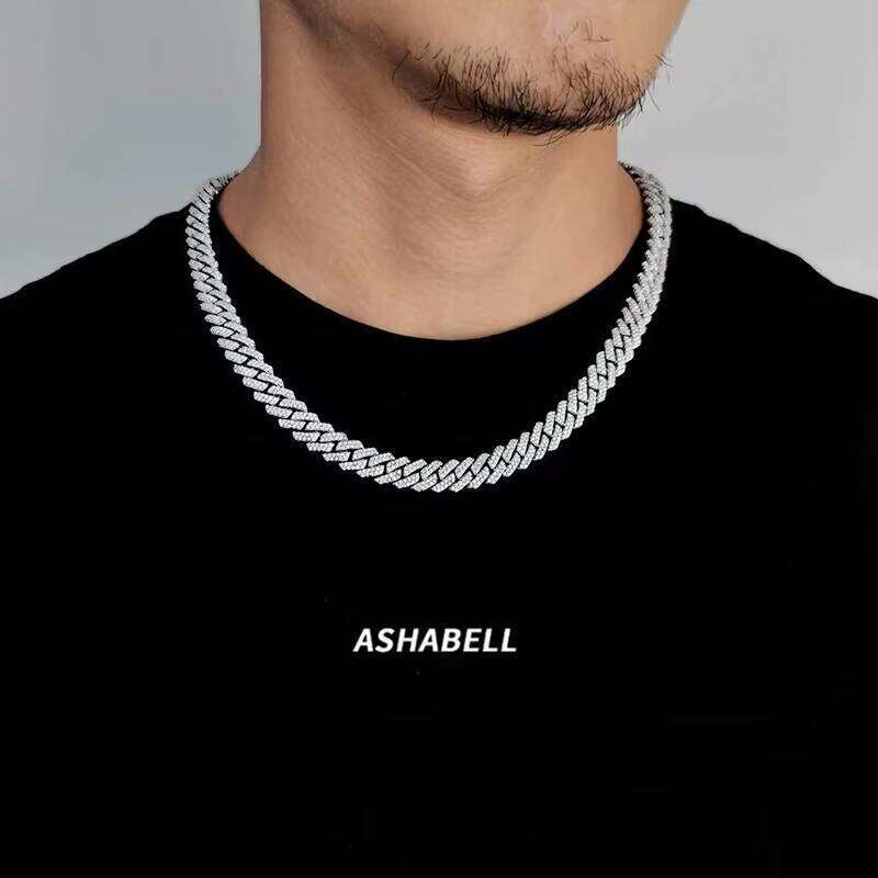 With GRA Certificate Heapest Cuban Chain 6mm-10mm Hiphop Sier Moissanite Ice Out Cuben Necklace for Men Jewelry