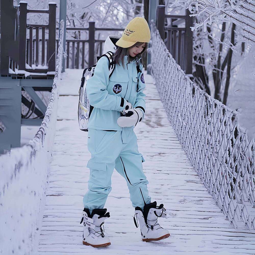 2025 Hooded Skiing Suits Women Outdoor Windproof Jumpsuit Female One Piece Snow Overalls Man Waterproof Snowboard Outfit Clothes
