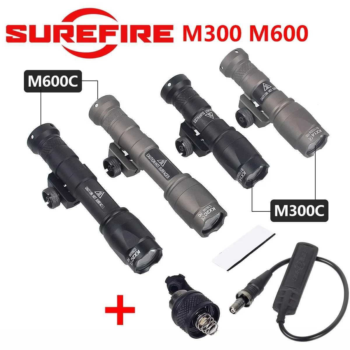 Airsoft Surefir M600C M600 M300 Tactical Scout Light AR15 Rifle Weapon Flashlight LED Hunting Spotlight SF M300A Gun lampXJ250905