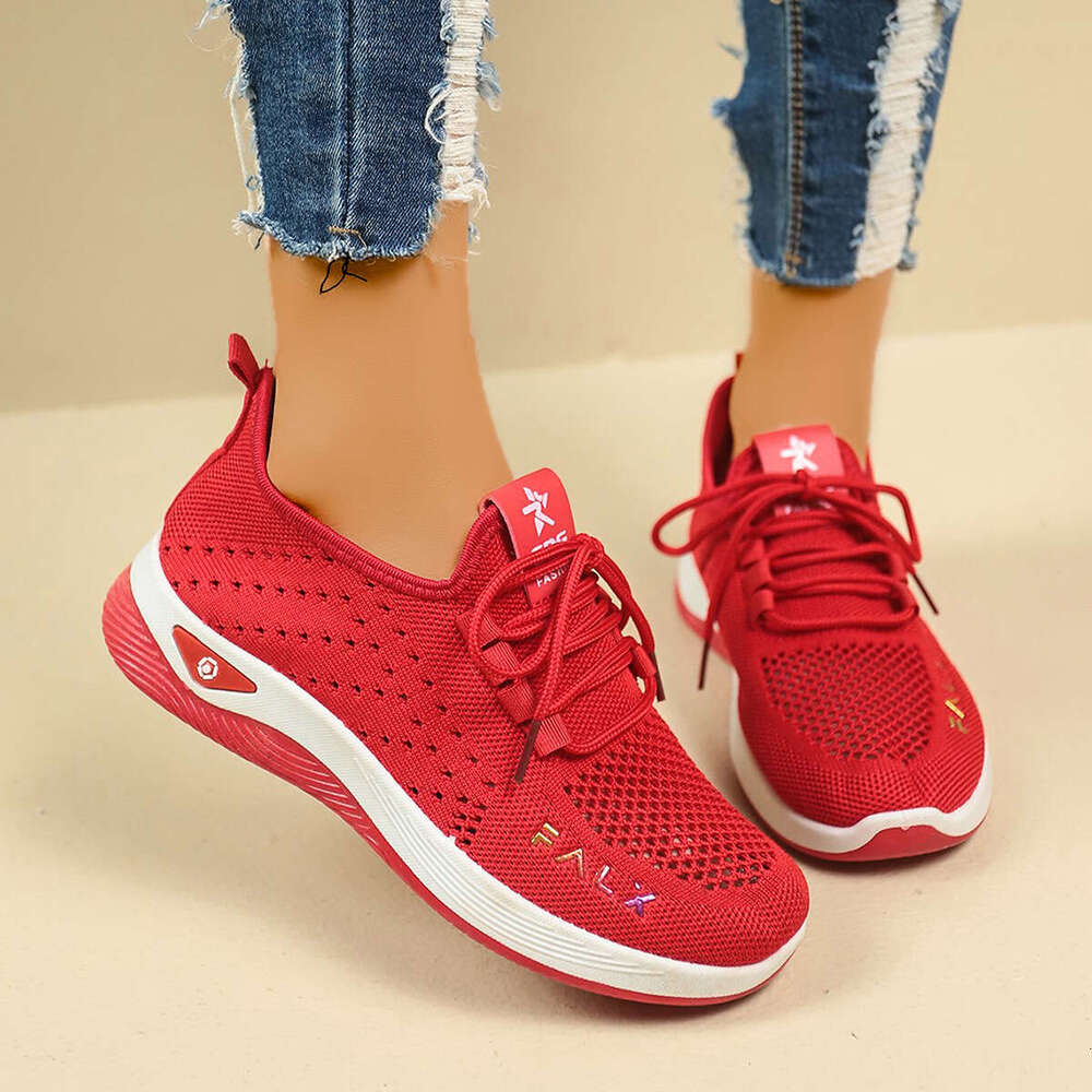35-43 Large Size Women's Soft Sole Comfortable Summer New Designer Shoe Sports Flyknit Breathable Running Casual Shoes