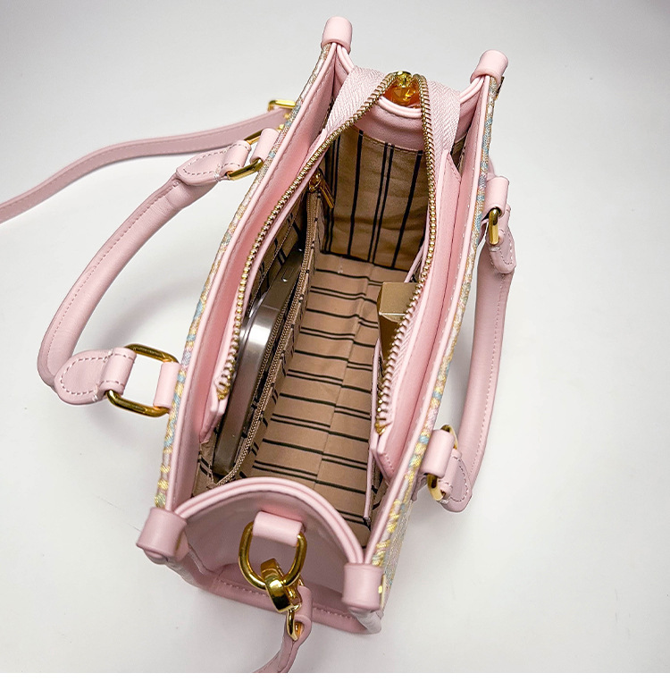 Luxury Bag TB BHULAMTE Designer Bag New Chinese Style Handbag For Women 2025 Spring Summer New Song Brocade Pattern Pink Design Tote Bag