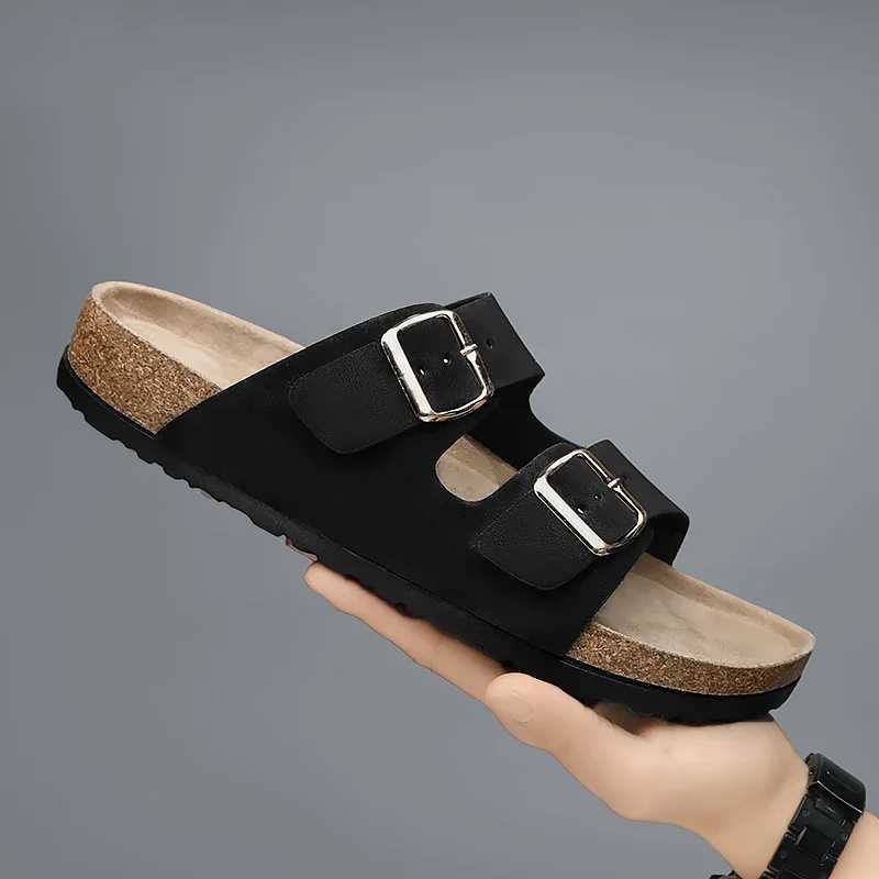 Fashion Mens Suede Mules Slippers New Women Clogs Cork Insole Sandals with Arch Support Outdoor Beach Slides Home Men Shoes W250905