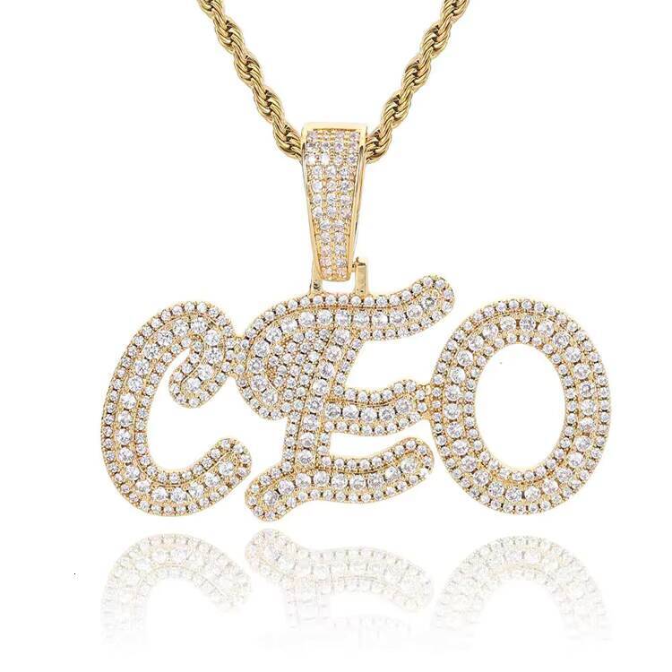 GZYS JEWELRY Wholesale Hip Hop Diamond CEO Pendants Name Necklace Jewelry