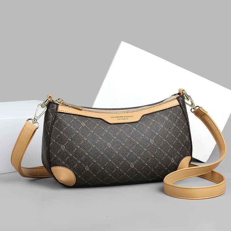 DHEssentials 2025 Women's Printed Dumpling Bag - Minimalist Contrast Color PU Crossbody Underarm Bag Small Square