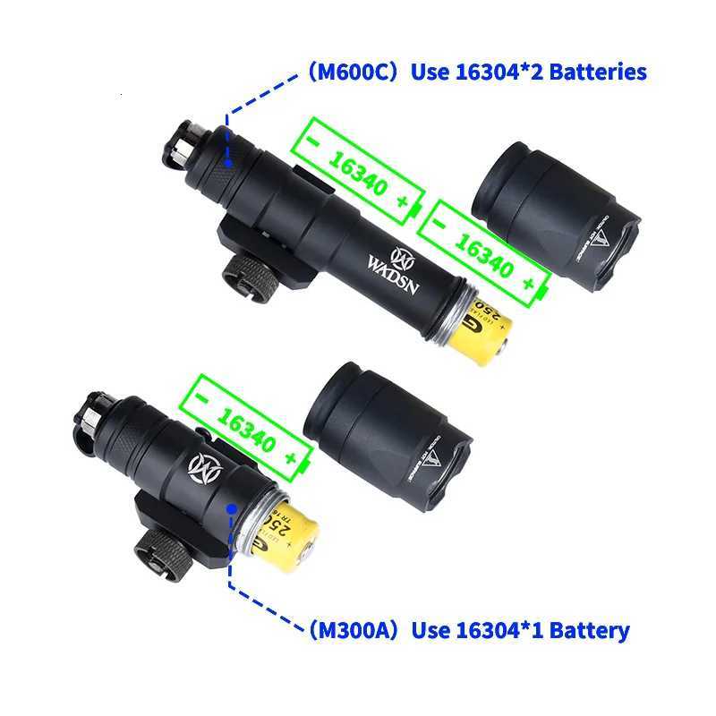 WADSN DBALA2 Red Green Blue LED White light Laser point indicator M300A M600C Flashlight With dual control Pressure SwitchXJ250905