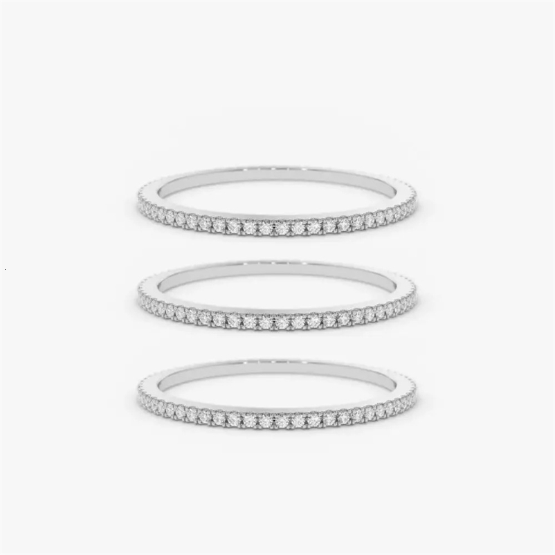 13PCS Thin Dainty Stackable Ring Minimalist Full Band Cubic Zirconia Rose Gold Color Plated Pave Rings for Women 250904