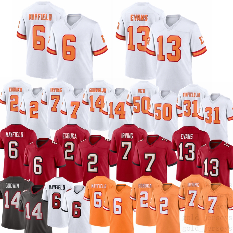 2025 New Baker Mayfield Tom Brady Mike Evans Football Jersey Bucky Irving 9 Emeka Egduba Godwin Jr Brooks Antoine Winfield Jr David Vita Vea Alstott Diaby Barber