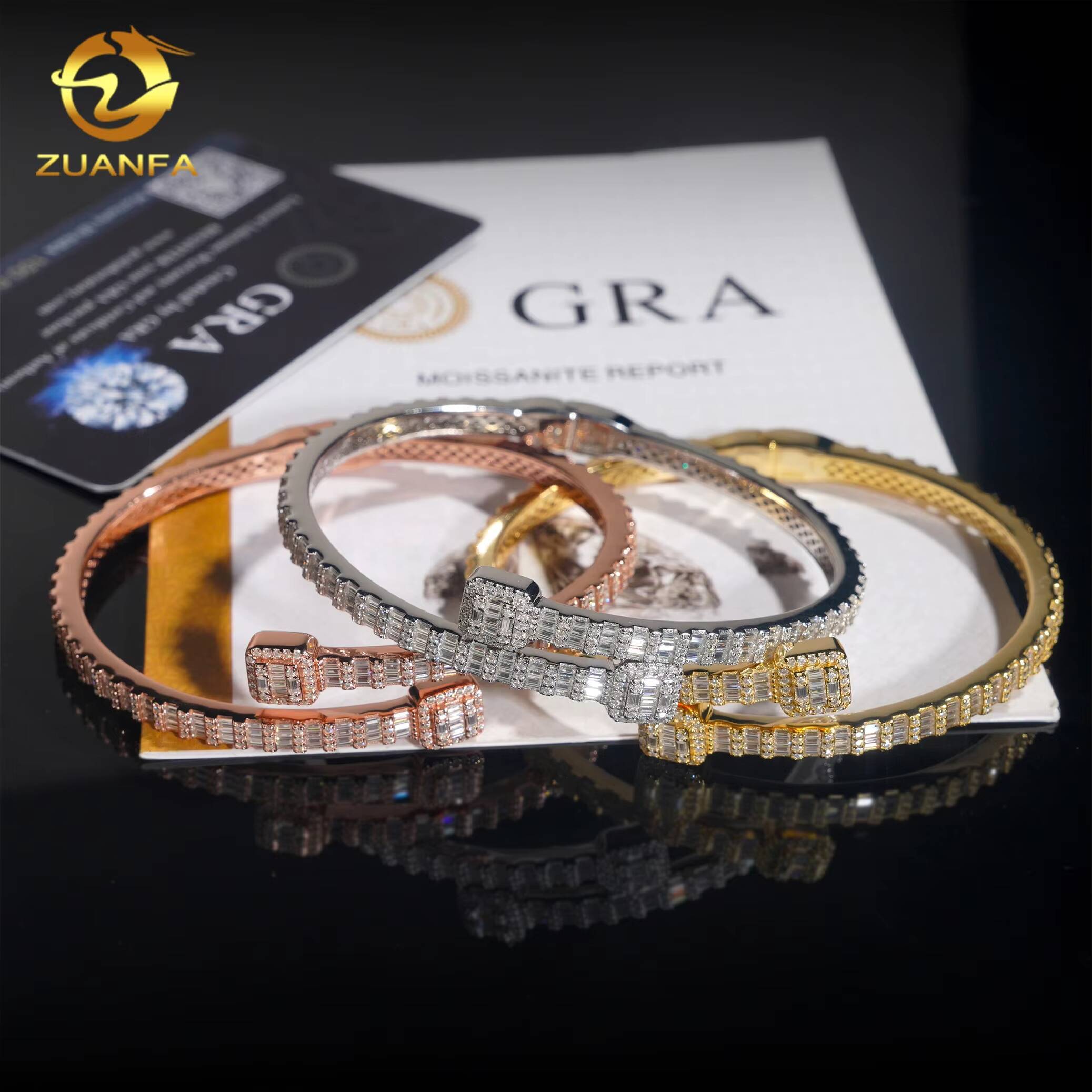 Fine Jewelry Small Bracelet Silver 925 Iced Out Vvs Diamond Hip Hop Vvs Moissanite Bangles