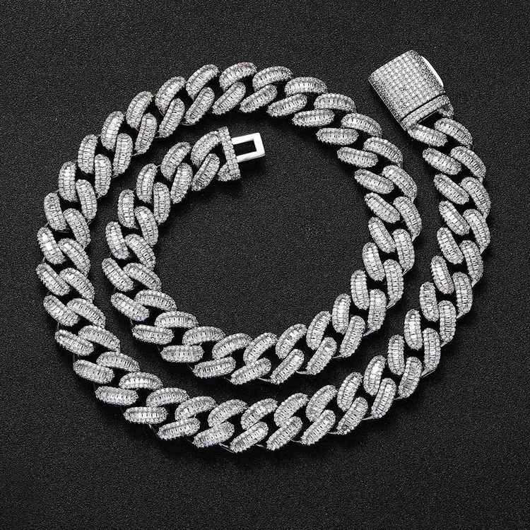 GZYSJEWELRY Manufacturer High Quality 15mm Miami Cuban Link Chain Iced Out Bling Jewelry Store for Sale