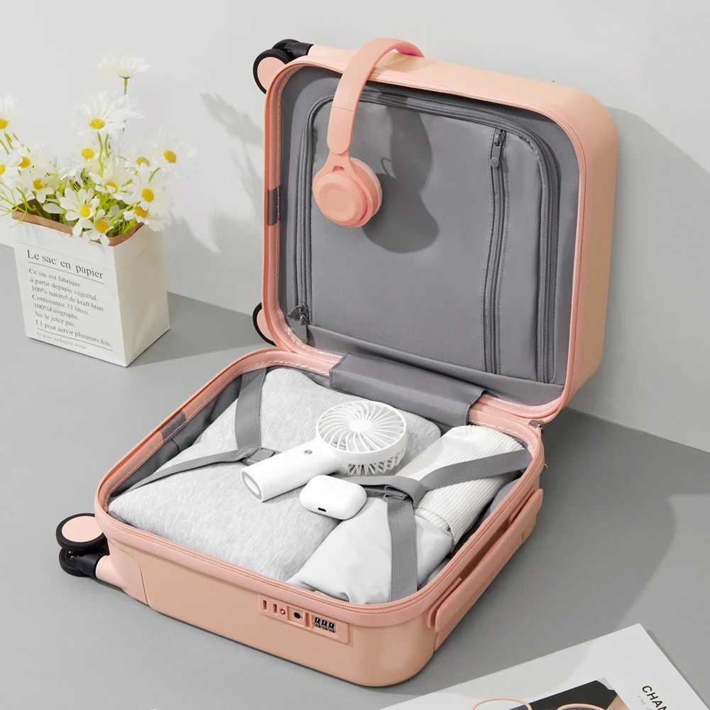 MIXI 14 Inch Underseat Carry on Luggage Lightweight Mini SuiTCase PC Small Bag TSA Lock Travel Suit Case Spinner Wheels Z250905