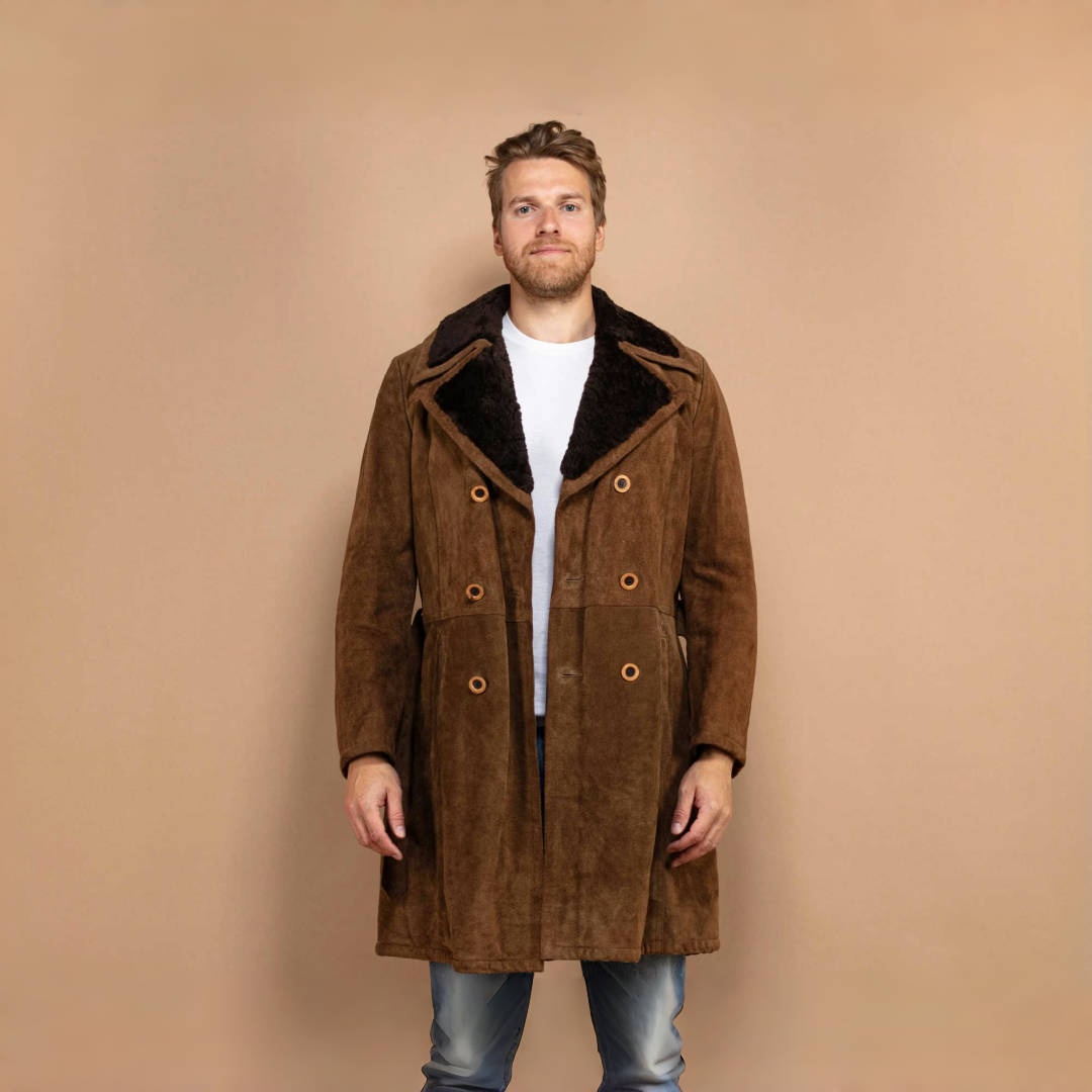 Casual Autumn Winter Medium Length Overcoat Men's Coat Double Breasted Warm Thick Customized Design Windbreaker